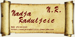 Nadja Raduljčić vizit kartica